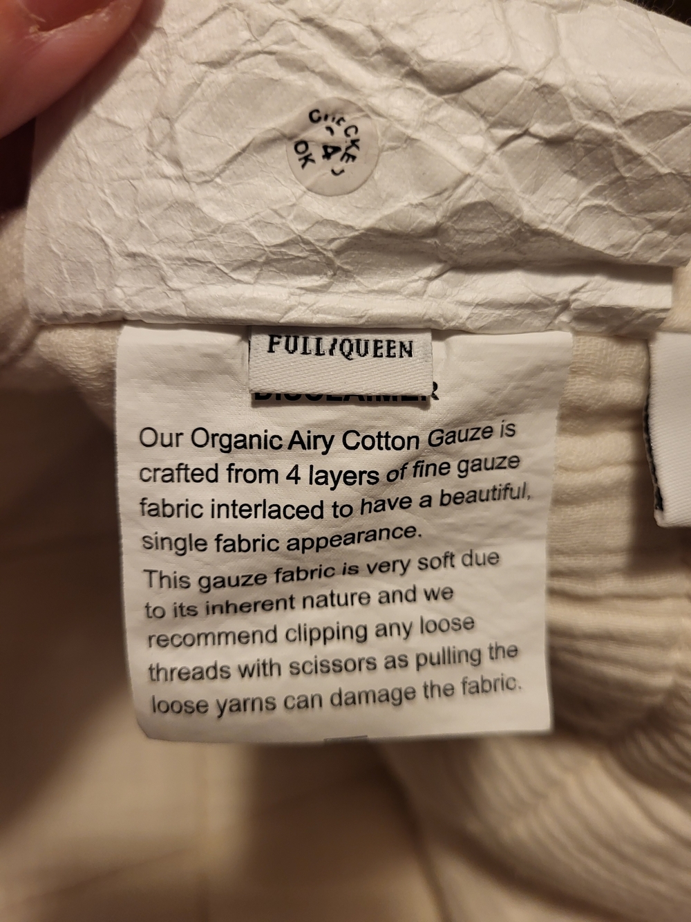 NEW Quince Organic Cotton Gauze Box Quilt Full/Queen Color Dune - Picture 6 of 7